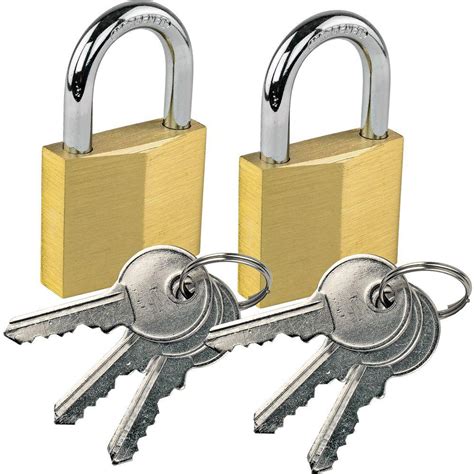 lockem keyed alike brass padlock  pack le    home depot