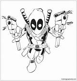 Deadpool Pages Baby Coloring Color sketch template