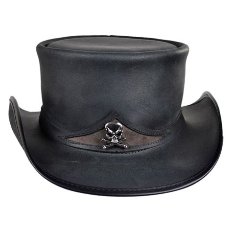 head  home pale rider leather top hat top hats