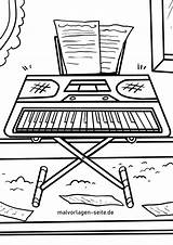 Synthesizer Malvorlage Musikinstrumente Ausmalbild Instrument Ausmalbilder sketch template
