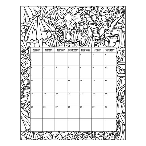 printable july coloring pages
