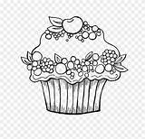Coloring Cupcake Pages Cupcakes Colouring Berry Transparent Pngfind Kindpng sketch template