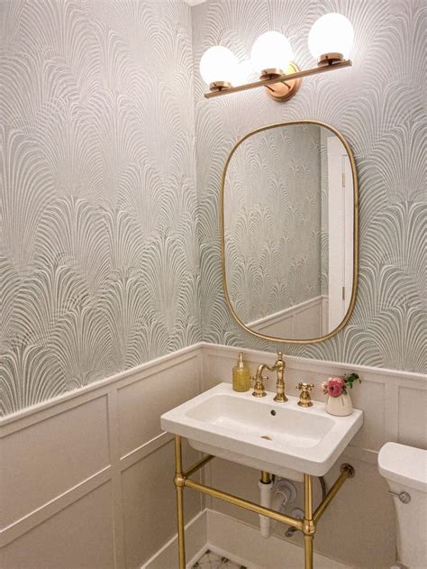 Our Patterned Tile And Wallpaper Half Bath Reveal Bathroom