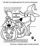 Coloring Poodle Pages Treat Doodle Trick Say Halloween Labradoodle Puppy Template sketch template