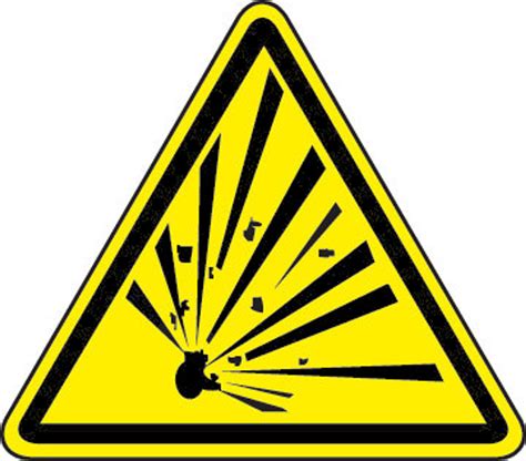 explosive material hazard iso triangle hazard symbol