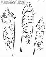 Firework Coloring Pages Fireworks Print sketch template