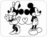 Mickey Minnie Valentine Coloring Pages Disney Disneyclips Back sketch template