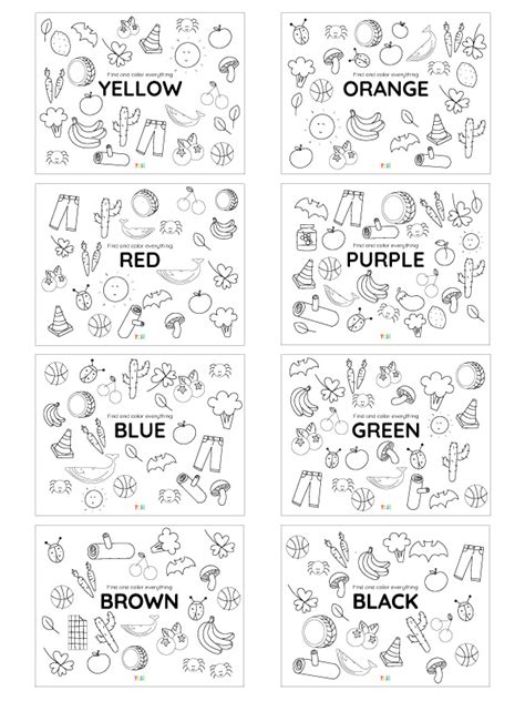 color coded coloring pages