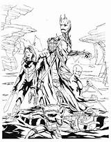 Guardians Galaxie Gamora Gardiens Marvel Colorier Coloriages Enfants sketch template