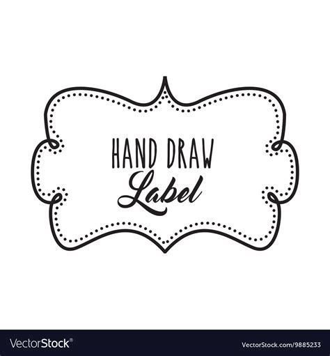 frame icon hand draw label design graphic vector image