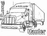 Coloring Pages Wheeler Truck Trailer Printable Library Clipart Tractor sketch template