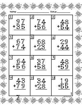touch math addition spring theme double digit addition  regrouping