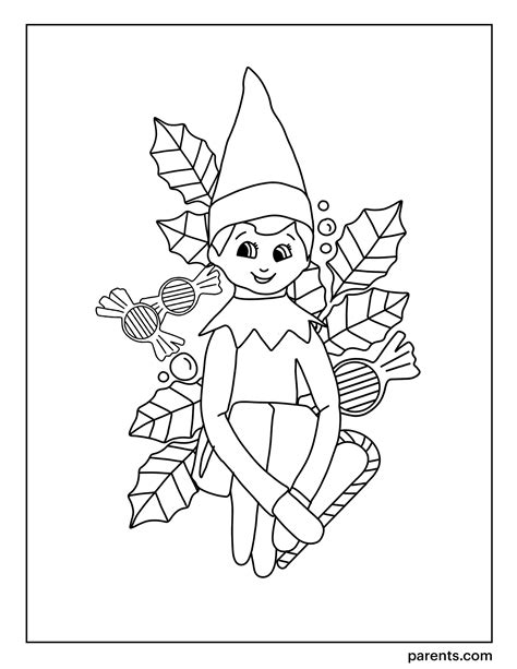 printable elf coloring pages