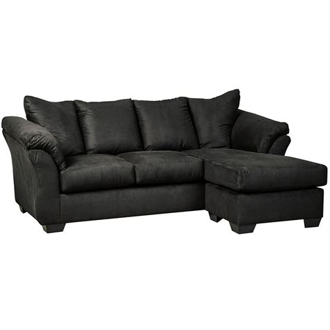 signature design  ashley darcy sofa chaise  black microfiber sofas  alltimetradingcom