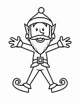 Elf Coloring Pages Christmas Printable Kids sketch template