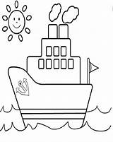 Kapal Mewarnai Kendaraan Pesiar Anak Sketsa Tk Contoh Paud Rebanas Lukisan Marimewarnai Transportasi sketch template