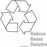 Coloring Recycle Earth Reduce Reuse Symbol Activity Below sketch template