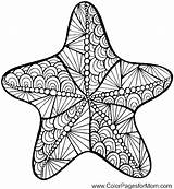 Coloring Pages Beach Sea Adult Printable Starfish Adults Ocean Urchin Star Summer Sunset Theme Colouring Color Getcolorings Mandala Themed Fun sketch template