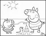 Coloring Peppa Pig Pages Printables Swimming Comments sketch template