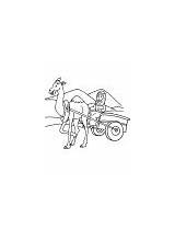 Camel Cart Coloring Arabian Villager sketch template