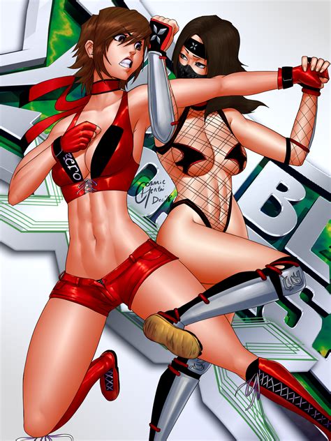 Benikage Hinomoto Reiko Konami Rumble Roses Highres Tagme 2girls