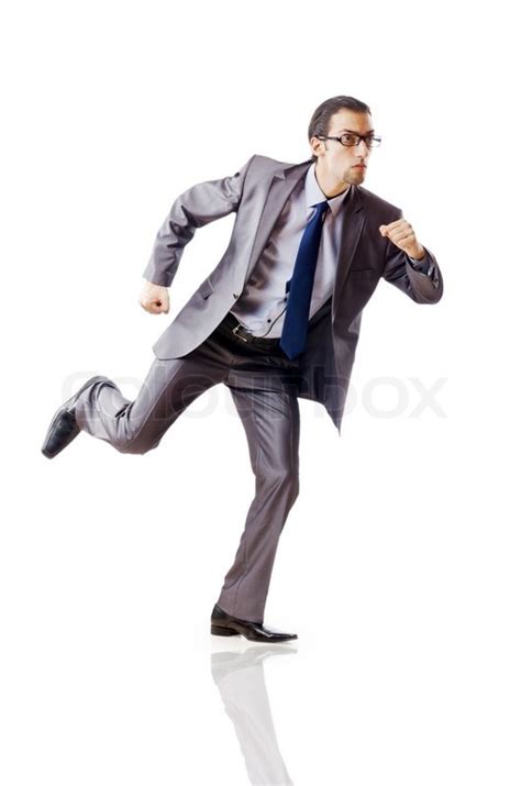 businessman running  success stock photo colourbox