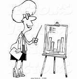 Presenting Outlined Businesswoman Toonaday sketch template