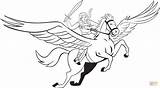 Coloring Pages Pegasus Valkyrie Riding Horse Clipart Flying Baby Drawing Colouring Drawings Books Comments Better 26kb 1500 sketch template
