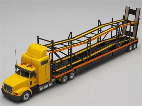 model car transporter truck cgtrader