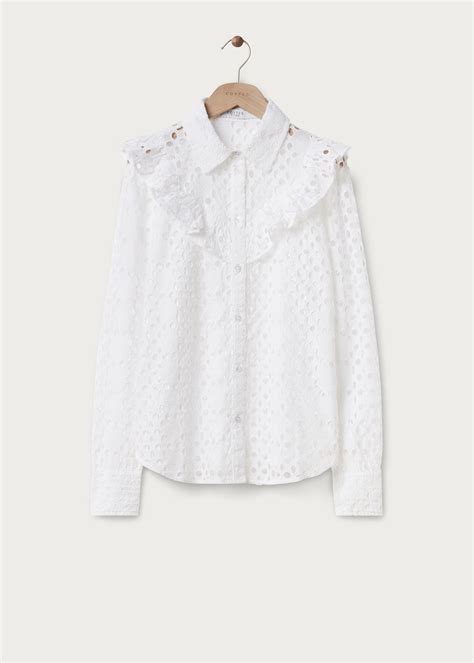 broderie ruffle blouse