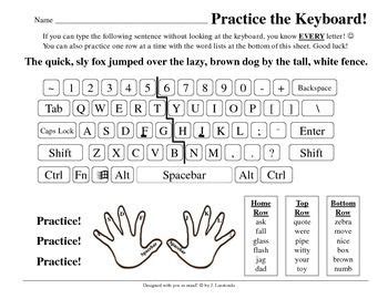 shows students  keys    fingers   home row