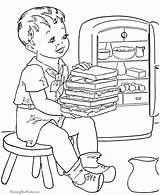 Coloring Food Pages Cute Printable Sandwich Kids Color Sheets Foods Big Print Book Raisingourkids Adult Play Make Fun Popular Printing sketch template