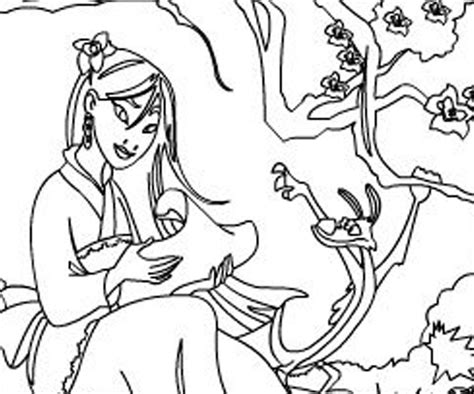 beautifull princess mulan characters coloring pages