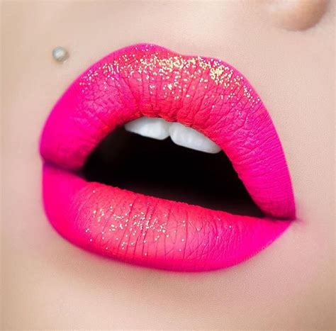 hot pink glitter lips atsarahmcgbeauty ombre lips glitter lips pink lips