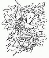 Koi Line Coloring Pages Drawing Fish Japanese Popular Getdrawings Coloringhome sketch template