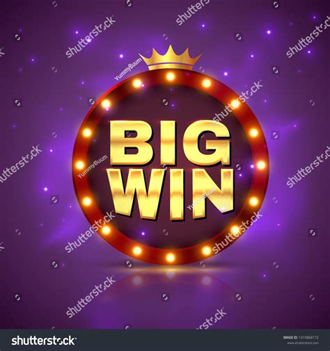 big win prize label winning game stock vector royalty