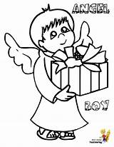 Christmas Coloring Angel Pages Boy Printable Boys Print Kids Book Cool sketch template