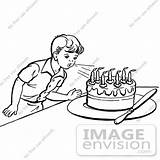 Blowing Clipart Candles Boy Birthday Cake Retro Illustration Blow Royalty Vector Clip Jvpd sketch template
