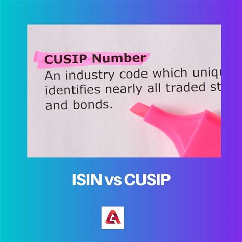 isin  cusip difference  comparison