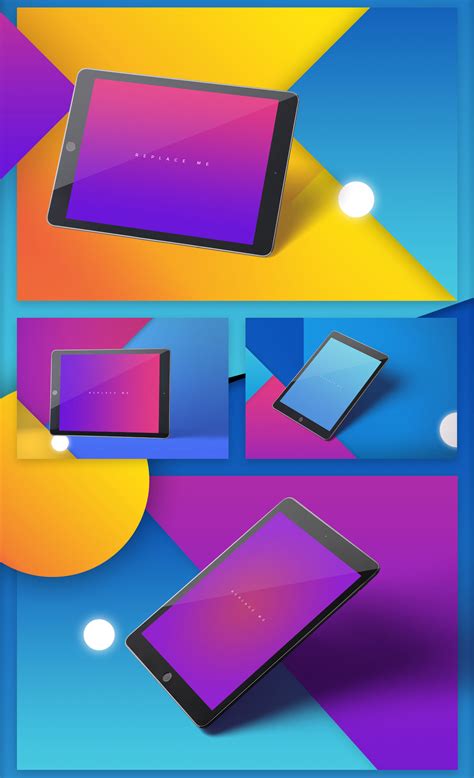 ipad tablet ui app mockups  vivid backgrounds csform