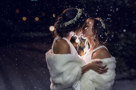 pin by christina verderosa on winter wedding lesbian wedding photos