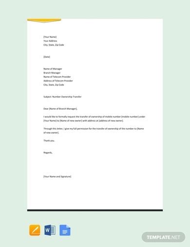 ownership transfer letter  examples format sample examples