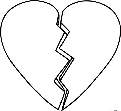 broken heart coloring page printable