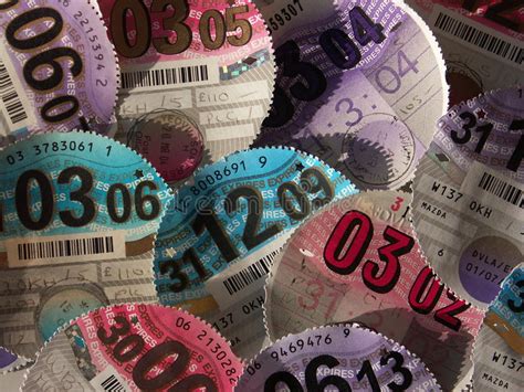 close up of british vehicle tax discs editorial photography image of driver road 49761952
