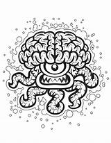 Brain Crazy Clipart Coloring Cliparts Pages Printable Favorites Add sketch template