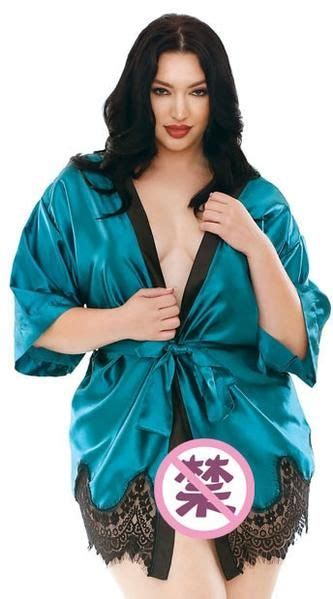 Mossovy 3pc Female Sexy Lingerie Plus Size 4xl 5xl 6xl Flower Peacock