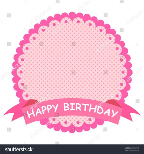 pink happy birthday banner stock vector illustration