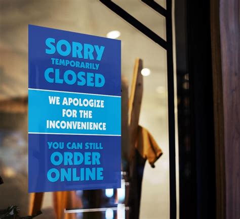temporarily closed order  window clings