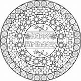 Birthday Coloring Pages Happy Mandala Adults Toddlers Freecoloring Printable Choose Board sketch template