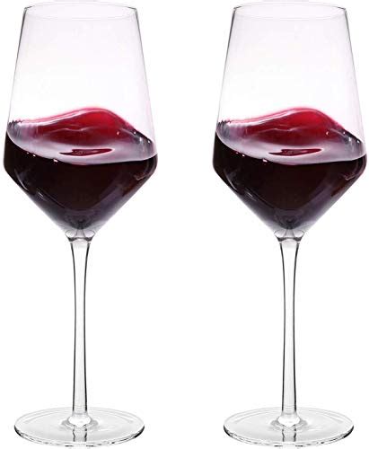 Hand Blown Crystal Wine Glasses Bella Vino Classy Red